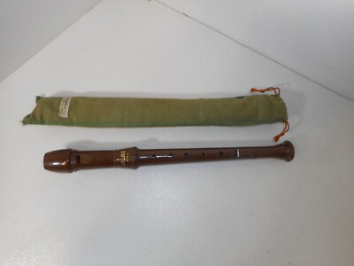 Vintage Aulos HGL Recorder Flute No. 203? w/ Green Bag