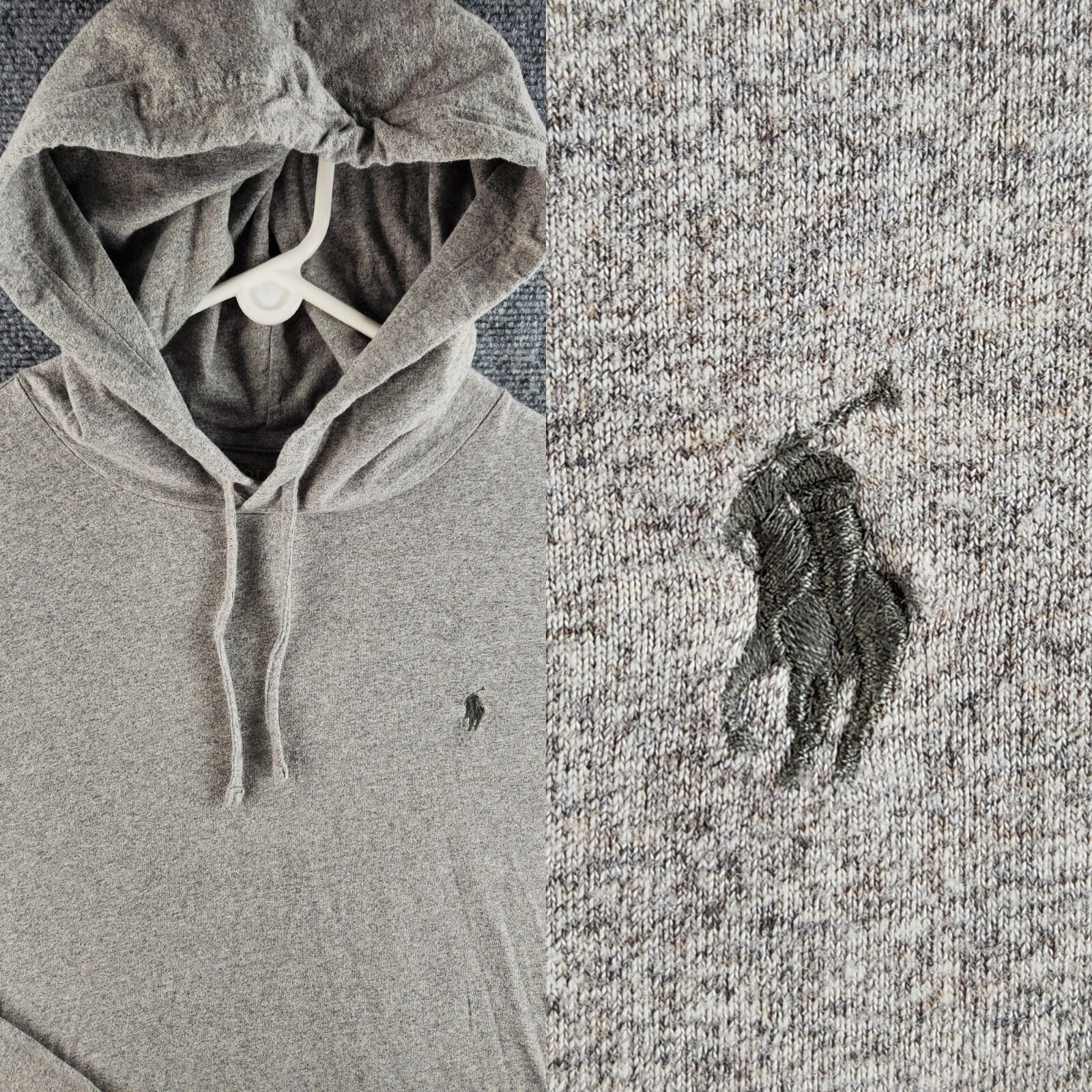 Polo Ralph Lauren felpa con cappuccio uomo grigia media con cappuccio ricamato logo pony