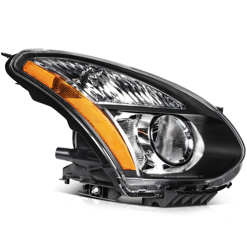 Headlights Assembly Left+Right For Nissan Rogue 2013-2008 Black Housing w/Amber - Image 4 of 4