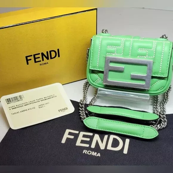 Fendi Zucca Nano Baguette Crossbody Bag