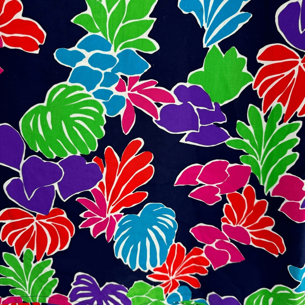 Top Saint Laurent Rive Gauche floreale scollo a barca cotone rilassato 36 4 S