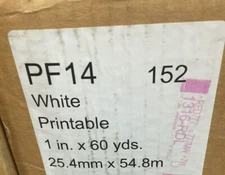 33x PF14 White printable Masking Tape 1" x 60 yds INTERTAPE adhesive marking NEW