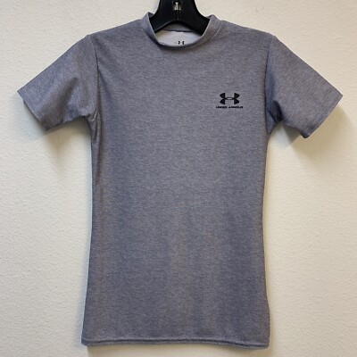 EUC | Under Armour Heat Gear Short Sleeve Compression Shirt | Grey Youth Medium