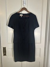 Vintage Talbots Sheath Dress Womens Size 10 Black Classic Career Preppy