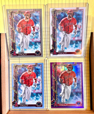 Topps Holiday Mike Trout /299 Purple Refractor/Blue Glitter/Silver Glitter/Base