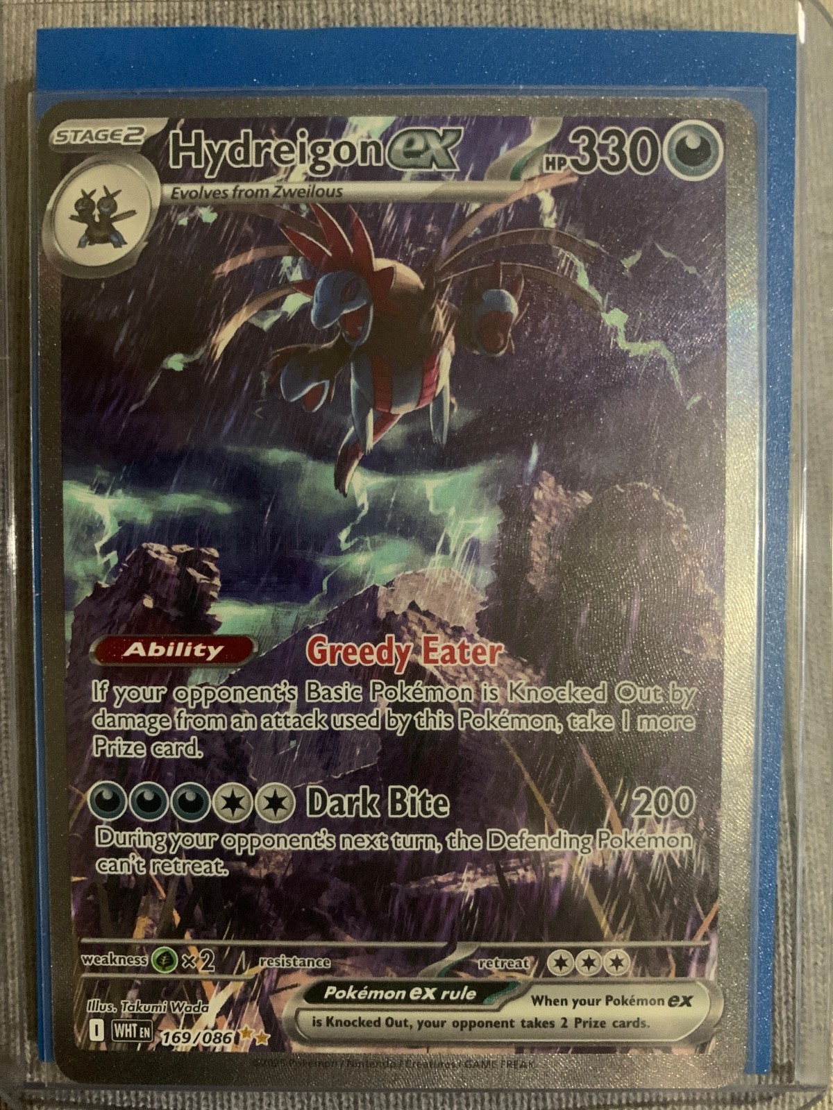 Hydreigon ex SIR 169/086 SV White Flare Holo Pokemon Card English Near Mint