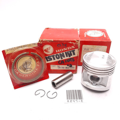 Honda CB100 K3 XL100 76-77 Piston Kit Set OS 0.75 06134-384-000 New #1