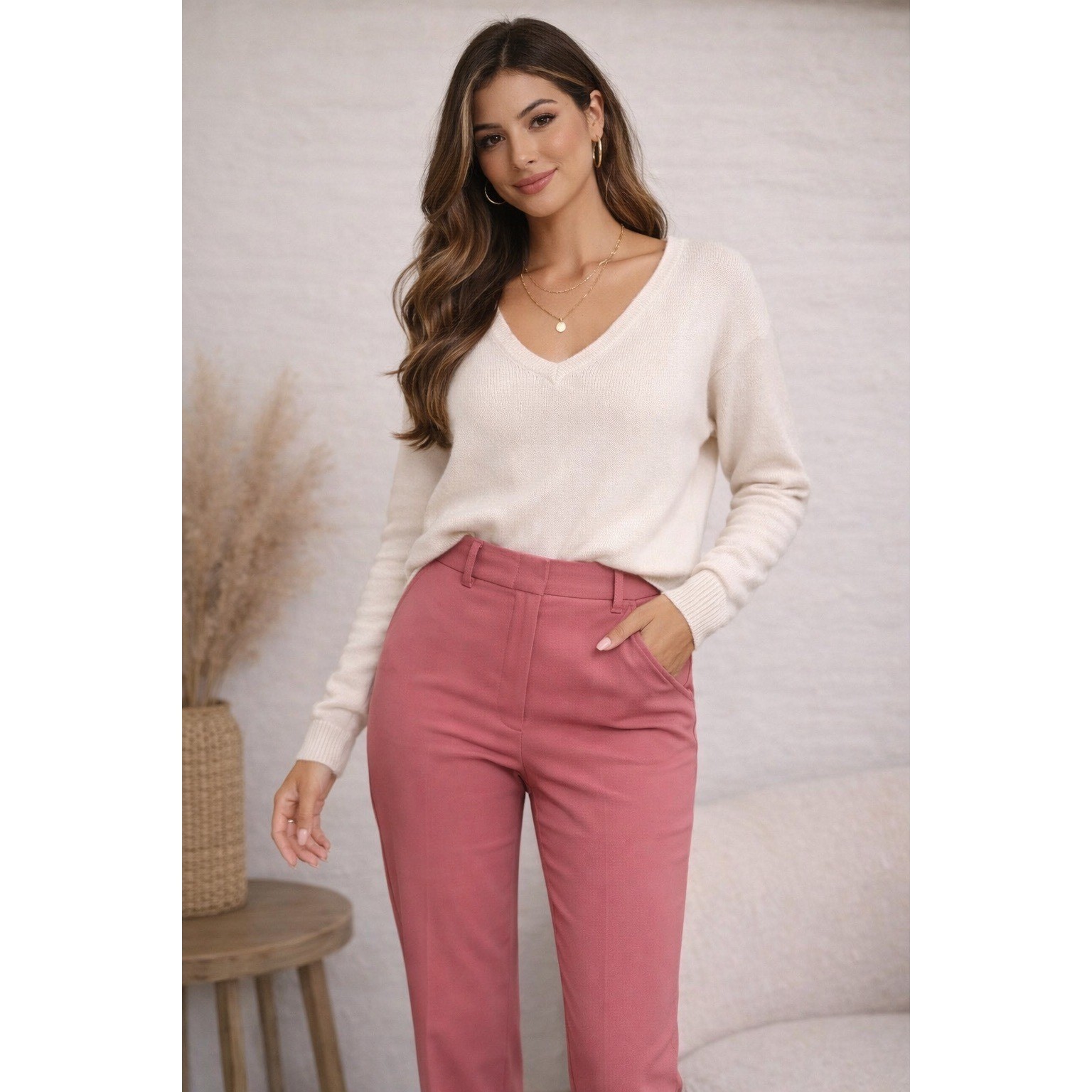 Express Editor Pants Womens 10 Pink Mid Rise Wide Leg Stretch Trousers Excellent