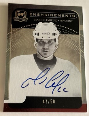 2011-12 Upper Deck The Cup Hockey Mario Lemieux Enshrinements Auto #47/50