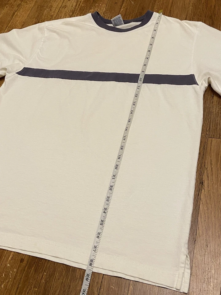 Camiseta vintage Y2K Old azul marino a rayas blanca manga larga para hombre talla mediana  Foto 2 de 4