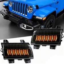 8'' LED DRL SEQUENTIAL TURN SIGNAL LIGHT FOR 2018-2024 JEEP WRANGLER JL SMOKED