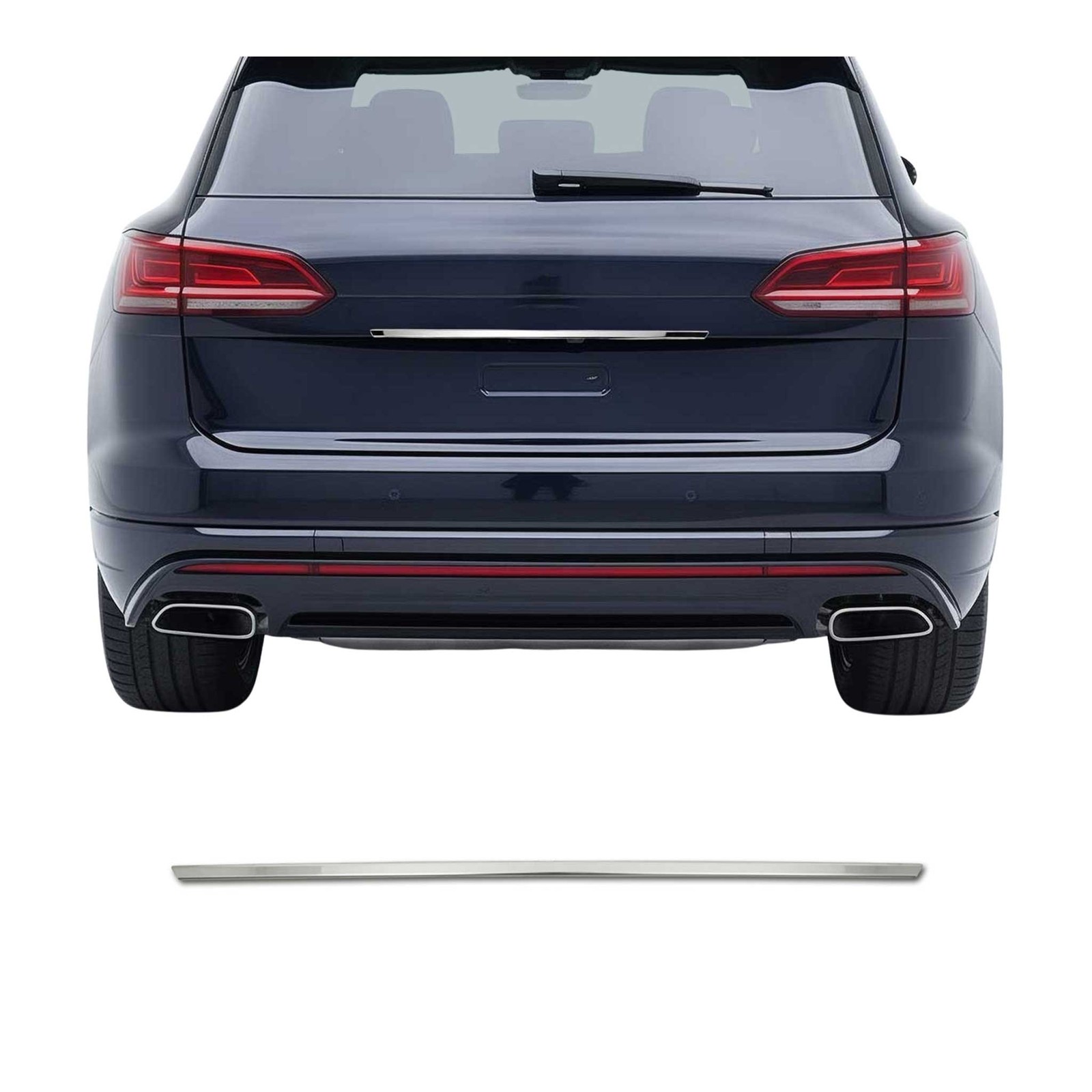 Poignée de coffre pour VW Touareg 2018-2026 en acier inoxydable argent