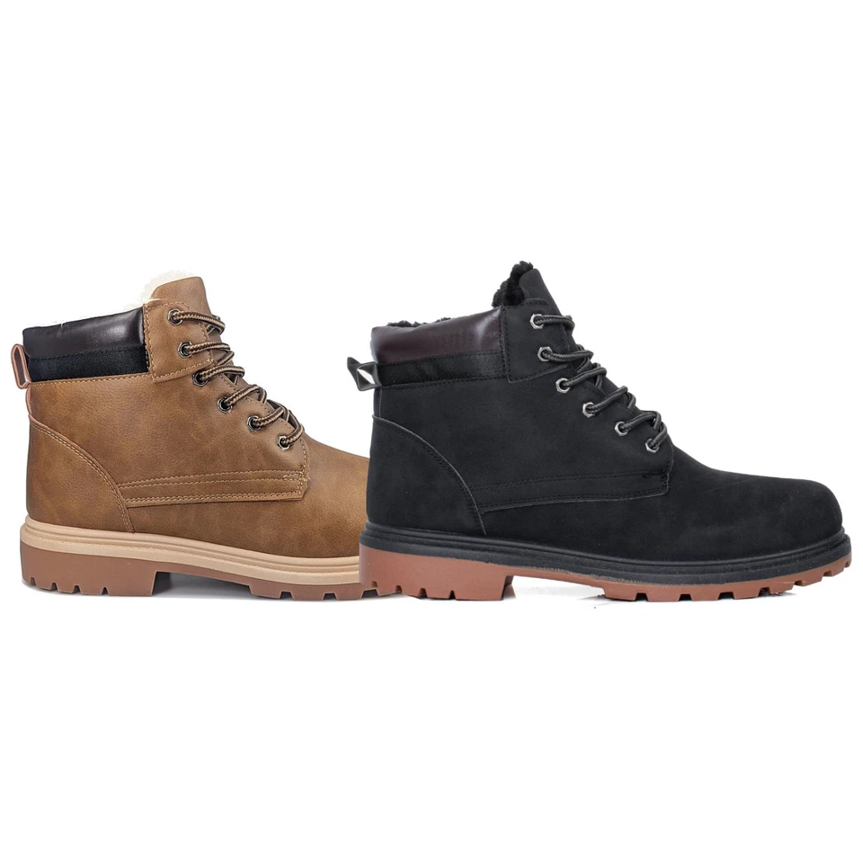 PERMANI Herren Gefüttert Winterschuhe Isoliert Schnürboots Winter Freizeitschuhe Millot