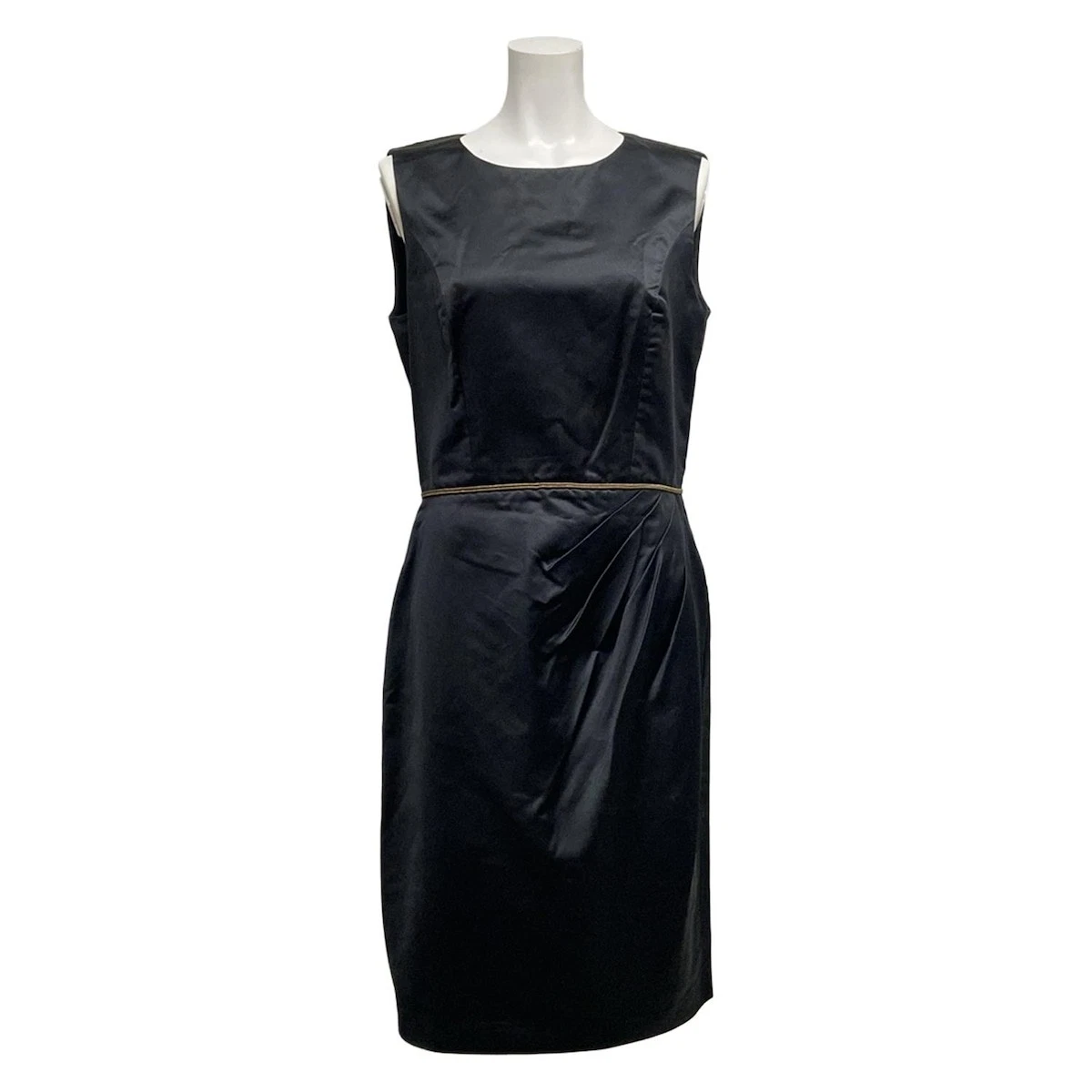 Abito donna originale CHANEL P37348 nero oro seta