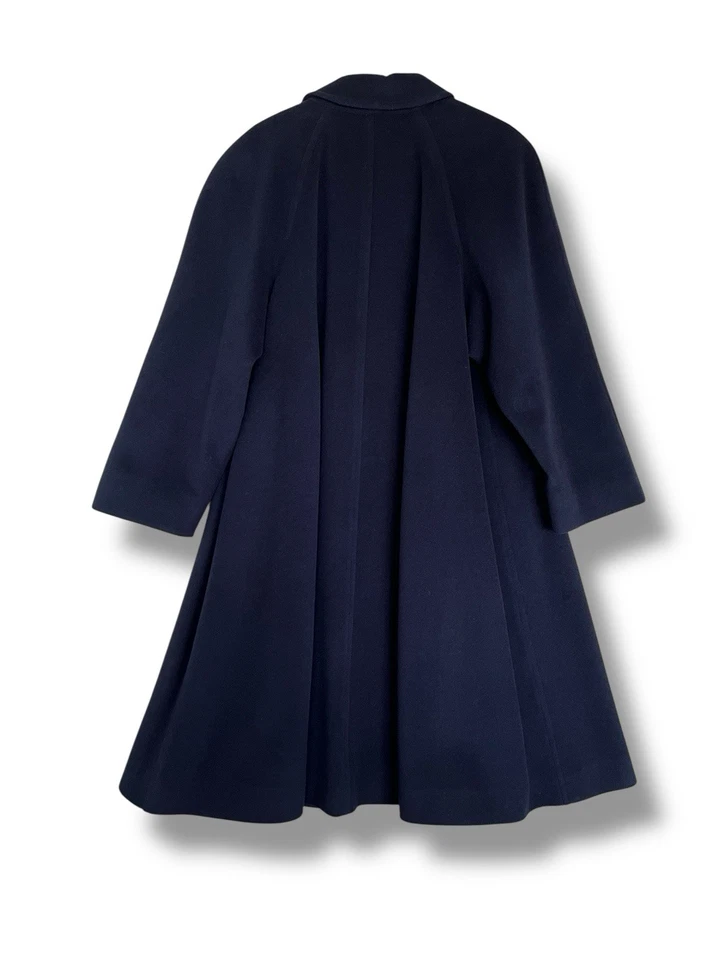 Burberry Vintage Wool Cashmere Coat Size UK 14 Navy Blue Heritage Made In UK - Image 2 of 4