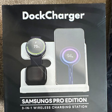 DockCharger Pro Edition 3-in-1 Wireless Charging Stand for Samsung, White