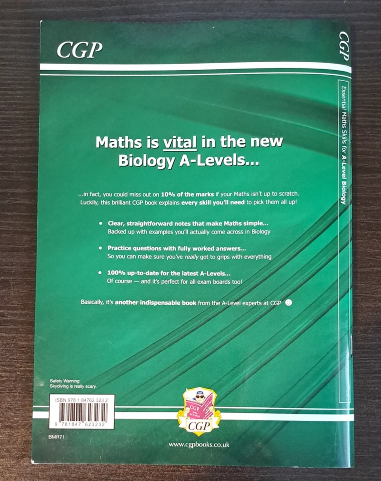 Essential Maths Skills A-Level BiologyRevision Practice Guide CGP Books - Image 2 of 4