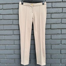ALFANI Stretch Ponte Dress Pants Tapered Leg Wms 8 Cream Business Casual Office