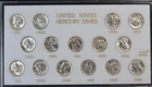 1941-1945 PDS Mercury Dimes in ULTRA GEM CONDITION 15 COINS IN CAPITAL HOLDER