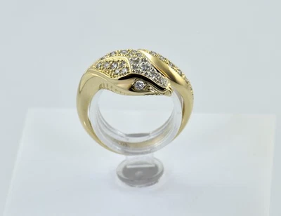 Schlangen Diamant Ring 585/000 14 K Gelbgold 27 Brillanten zus. 0,25 ct - Bild 1 von 4