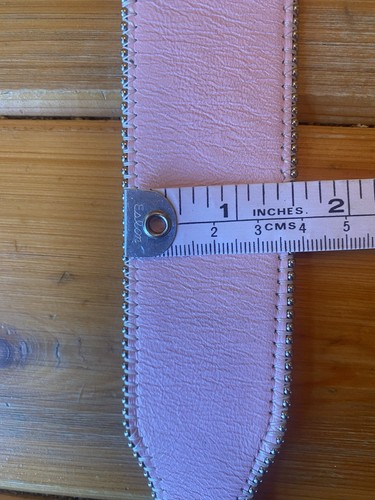 Vintage Pink Western Belt 34” Italy Silver Engraved Buckle Cowgirl Rodeo Y2K - Picture 13 of 15