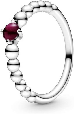 PANDORA January Dark Red Beaded Ring 198867C08-52