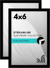 4X6 Picture Frame Set of 2 Photo Frames for 4X6 Pictures Wall Gallery Black 4X6