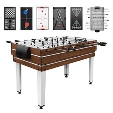 10-In-1 Combo Game Table Set Hockey Foosball Shuffleboard Ping Pong Billiard...
