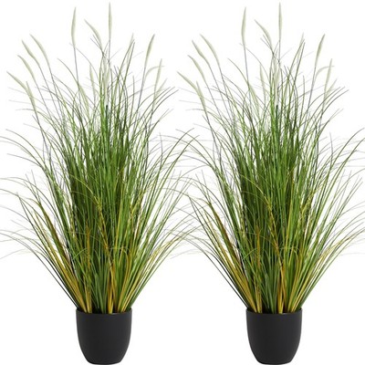 3ft 2-Pack Artificial Cattail Reed Grass, 35in Artificial Indoor Outdoor Fake...
