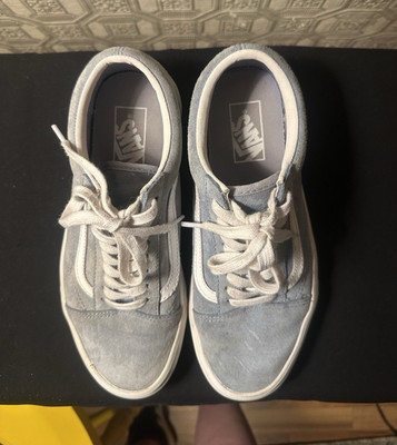 VANS Old Skool Men's Low Top Sneakers Lace-Up Blue/White Suede Rubber Outsole