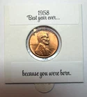 1958 P American Lincoln Wheat Penny, no mint mark  - Make someone feel Loved!
