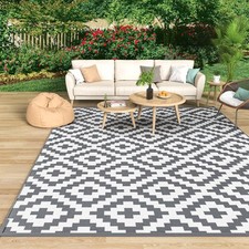 Outdoor Rug for Patios Waterproof, Anti-slip Plastic Straw Garden Mat