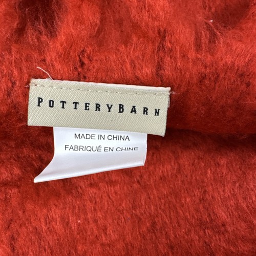 Pottery Barn Faux Mohair Throw Blanket Red 55” X 80” Soft Cozy EUC - Picture 3 of 5