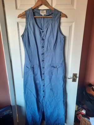 Linen Summer dress, blue, Jackpot SIZE 12/14 | eBay UK