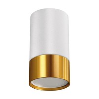 Deckenspot Weiß Gold GU10 Ø 5,5 Cm H: 10 Cm Klein Aluminium Aufputz Deckenlampe
