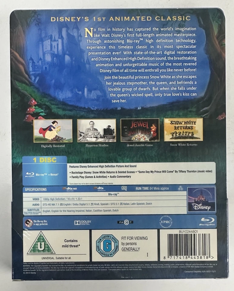 Snow White and the Seven Dwarfs Blu-ray Steelbook - Zavvi UK Exclusive Brand New - Image 2 of 4