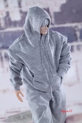 1/6 Male Clothes Grey Athletic Style Top Pants Fits for 12'' Action Figure