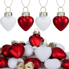 24 Pcs Valentine'S Day Heart Shaped Ornaments - 1 Inch Mini Glass Hanging Christ