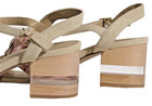NEW  Ladies VANELI Beige Floral Leather Sandal Heels Shoes 9 1/2 M 9.5 Orig $175 — photo 6