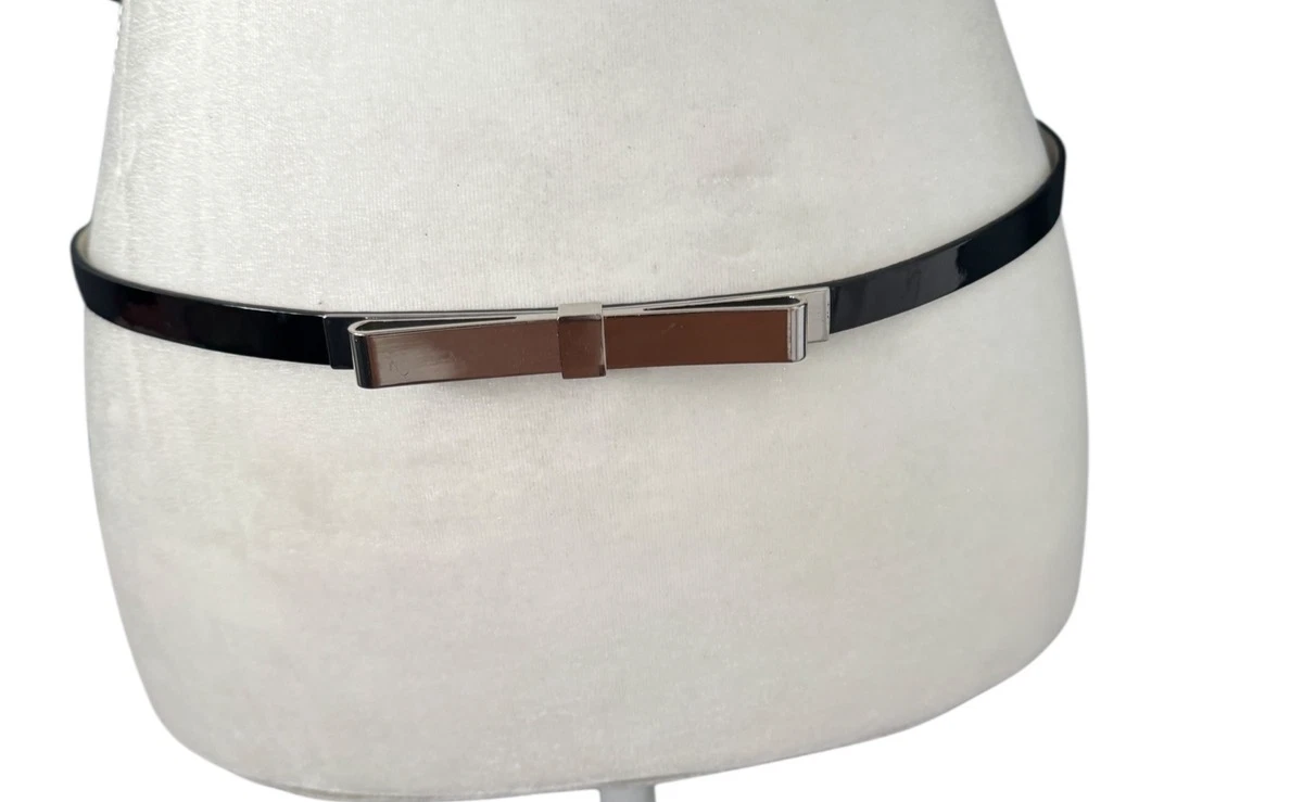 Red Valentino Skinny Patent Leather Black Bow Belt Bow Patent Leather Skinny Belts for Women | eBay main image 2