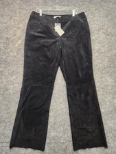 NWT Passports Womens Mid-Rise Bootcut Pants Black Velvet Size 16