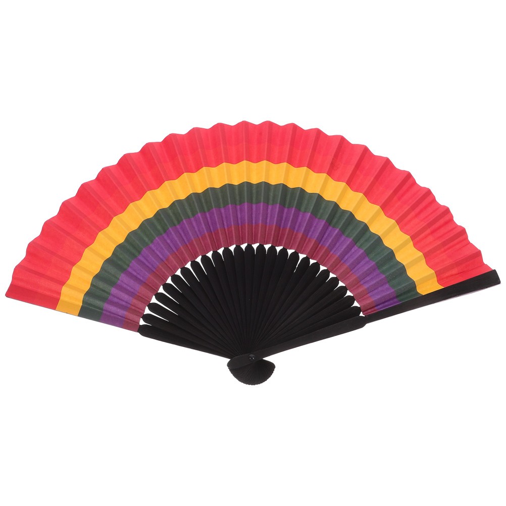 Ventilador Plegable Arco Iris Ventilador Plegable Ventilador de Mano Decoración de Fiesta Ventilador de Mano