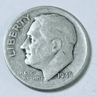 1946 S Roosevelt Dime 90% Silver Circulated Coin Free Shipping #8756