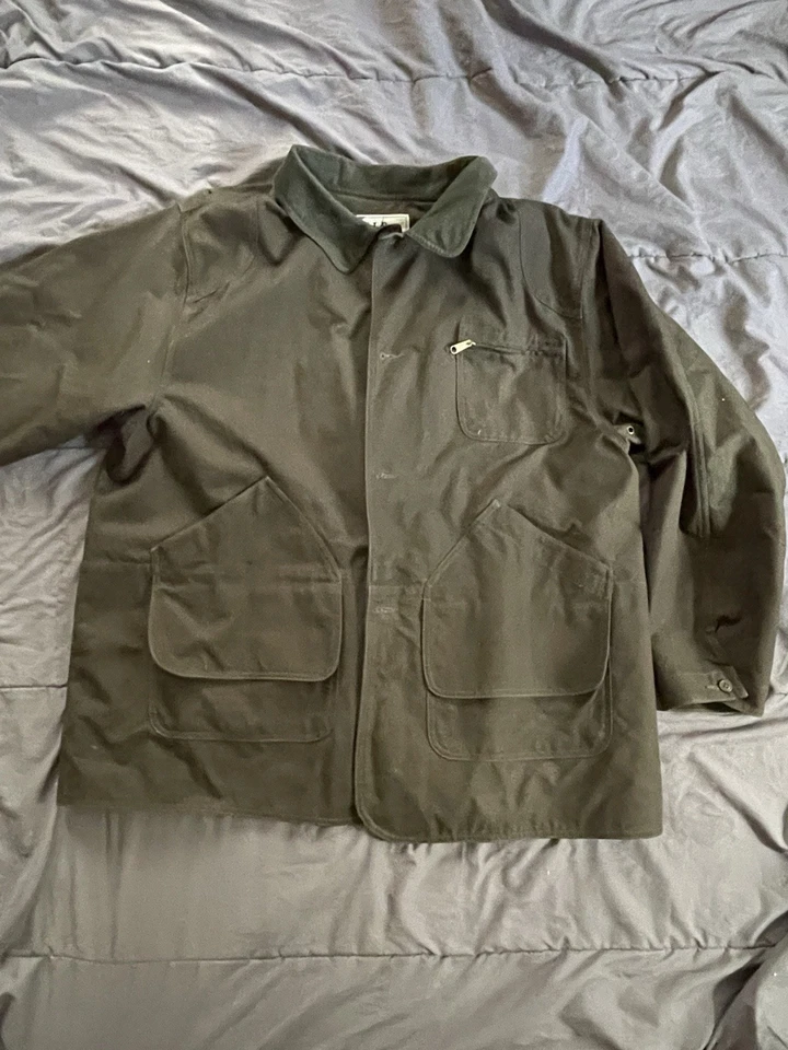 VTG LL Bean CQ93 XL Classic Upland Hunter Field Coat Saddle Bird Pouch Corduroy - Image 2 of 4