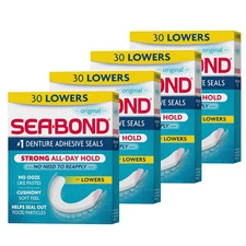 Secure Denture Adhesive Seals, Original Lowers, Zinc-Free, All-Day-Hold, Mess-Fr