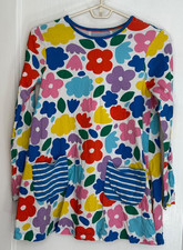 Mini Boden Size 11-12Y Colorful Floral HotchPotch Tunic Striped Pockets