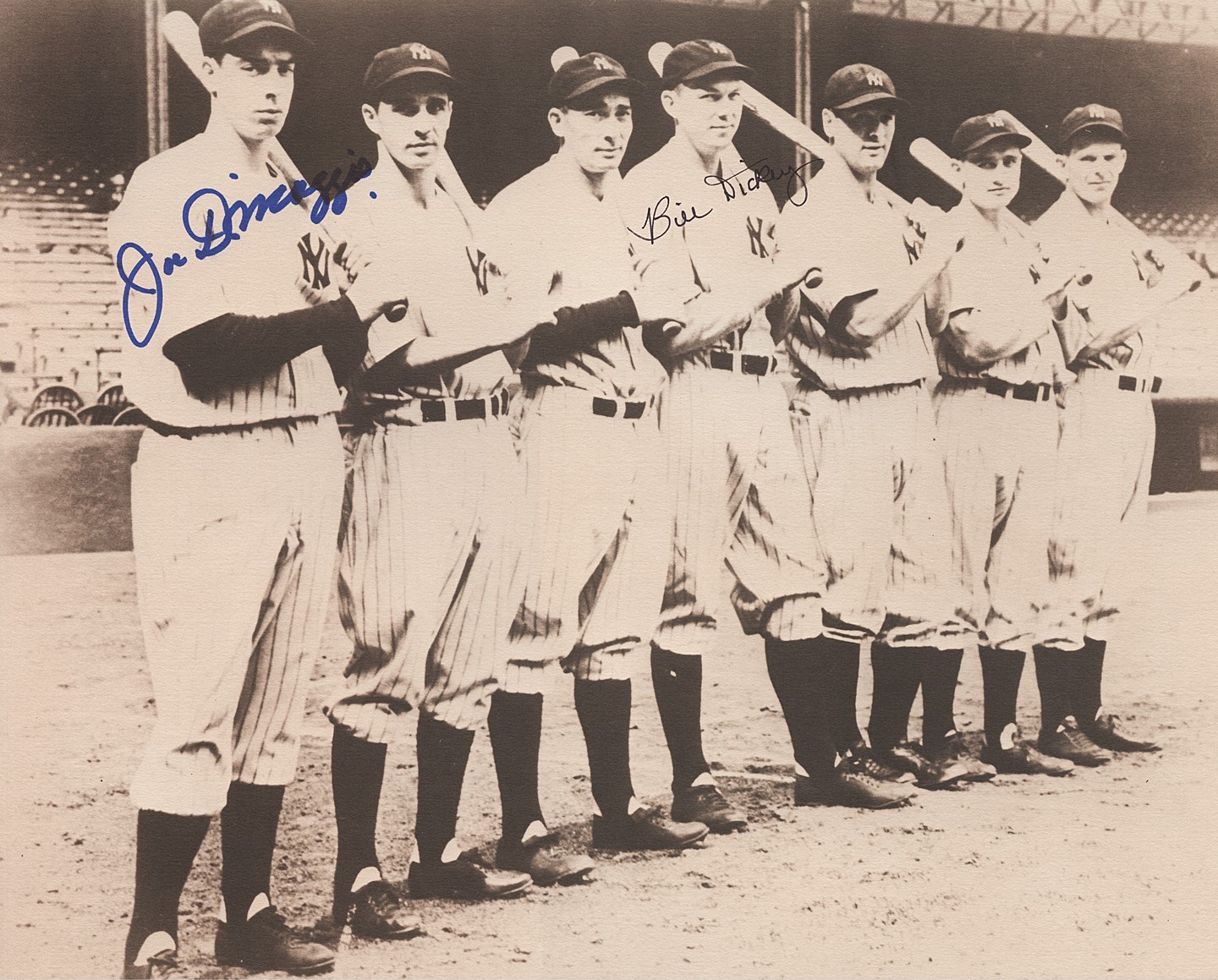 Joe DiMaggio Bill Dickey Signed Autographed 11x14 Photo New York Yankees PSA/DNA