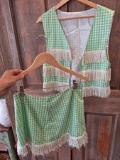 Hand Made Vintage Gingham Cowgirl Vest And Skirt