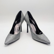 GUESS Womens Endless Pewter Metallic Fabric High Heel Pumps Size 7.5 M