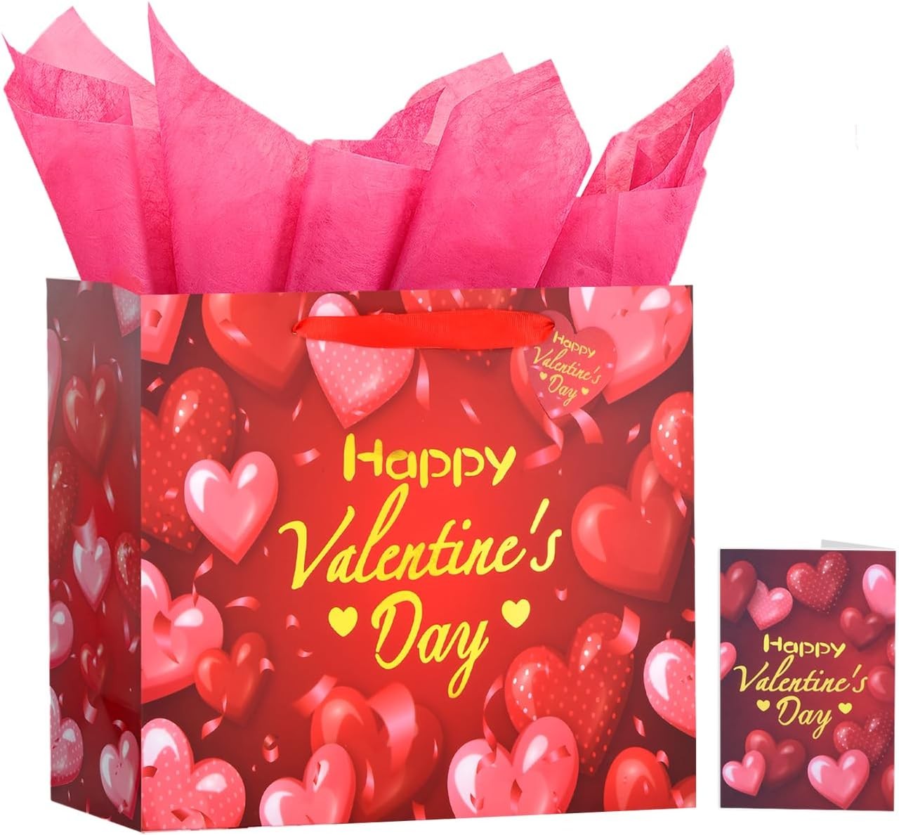 Usmilegift 13" Valentines Gift Bags, Valentines Bags with Wr